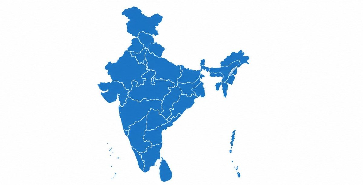 Indian map in blue color