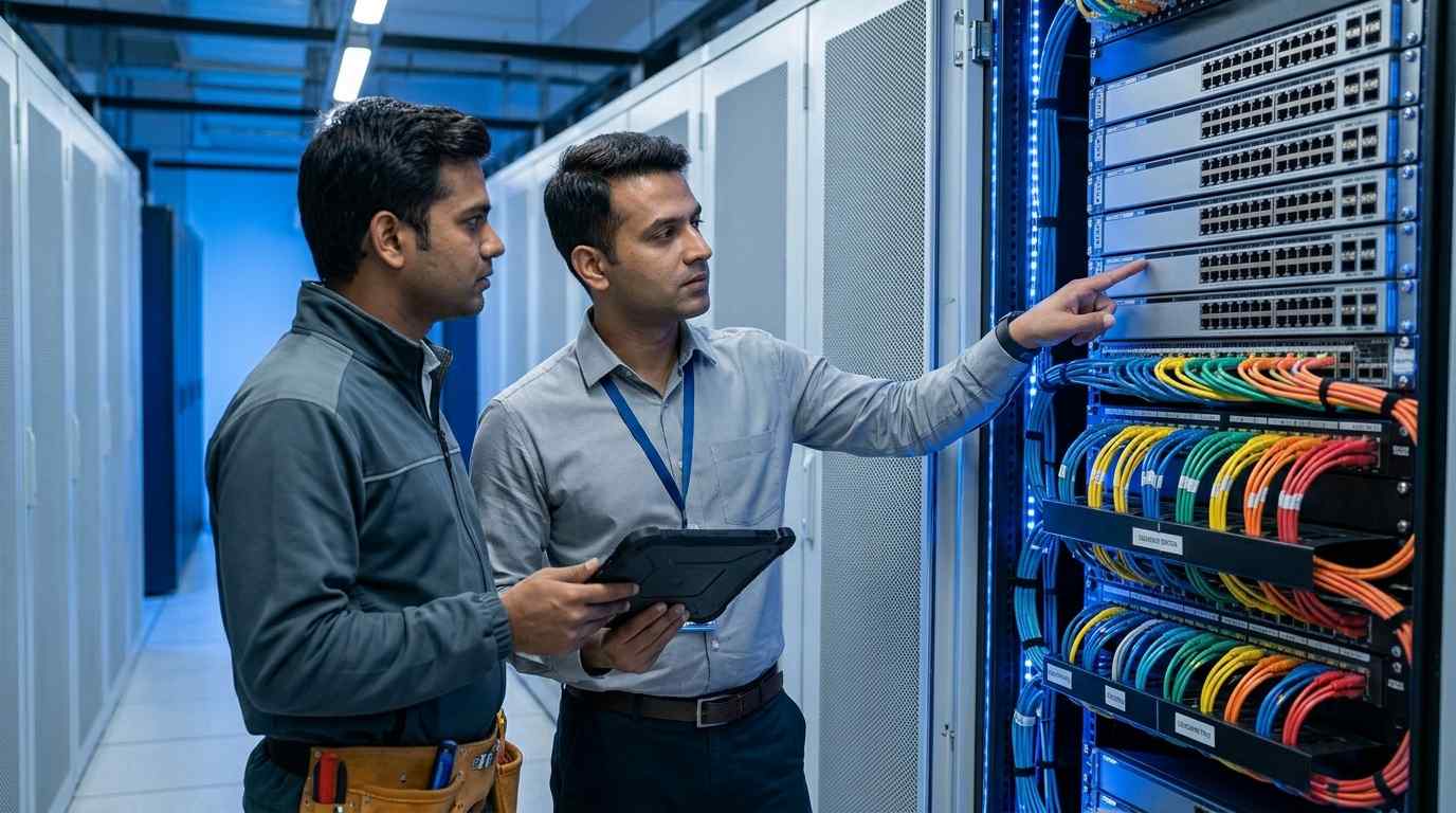 What the Assessment Actually Examines Fintech support agent at a secure workstation with a privacy screen
