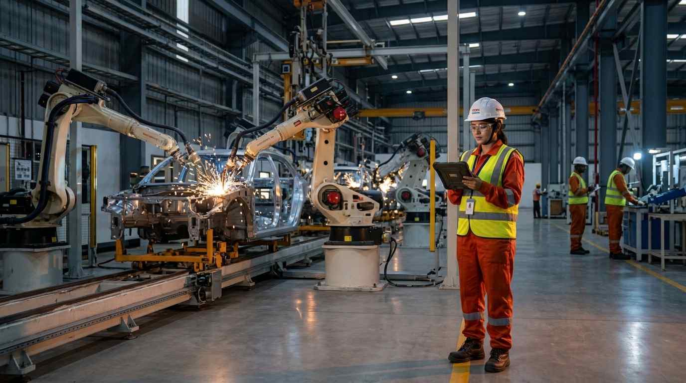 Why Chennai Companies Are Being Asked for It Automotive manufacturing plant in Tamil Nadu with robotic assembly line